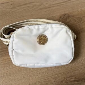 Lilly Pulitzer resort White Jeanie Belt Bag with Gold hardware.